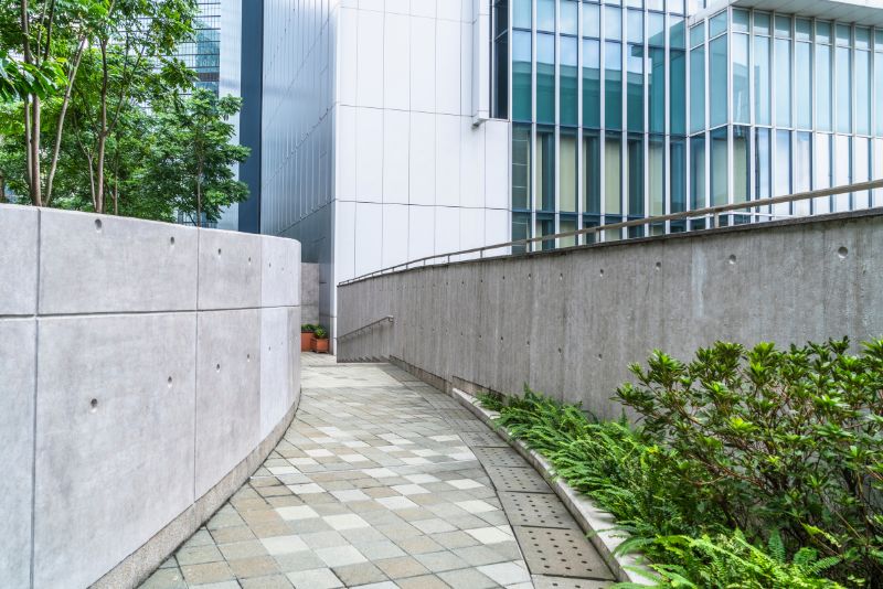 footpath next to a commercial building