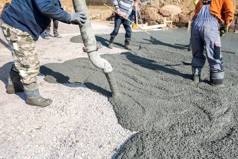 pouring concrete slab